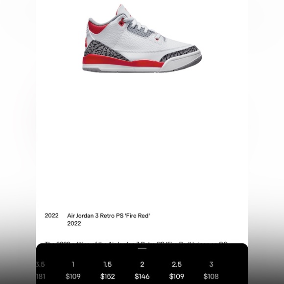Air Jordan 3 Retro PS Fire Red - Picture 3 of 5